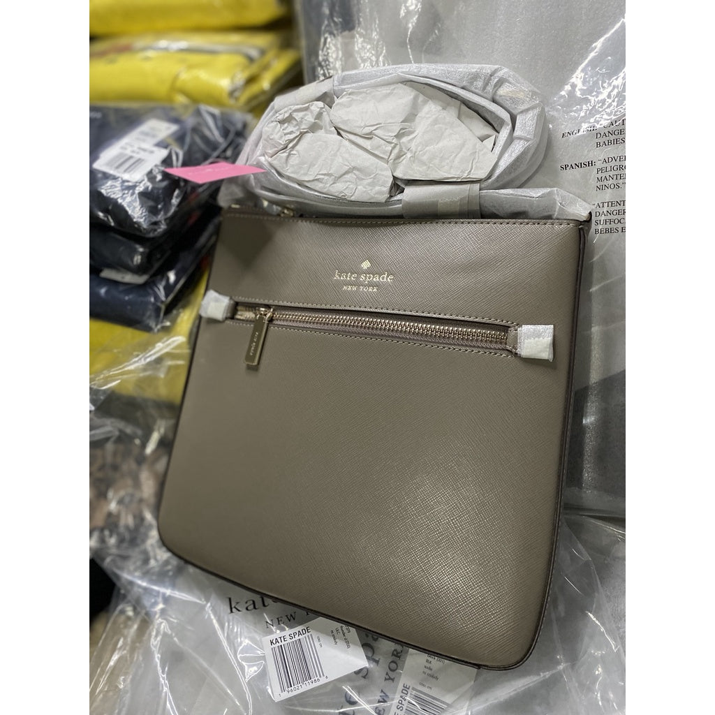 AUTHENTIC/ORIGINAL KateSpade KS Sadie North South Crossbody Bag in Taupe