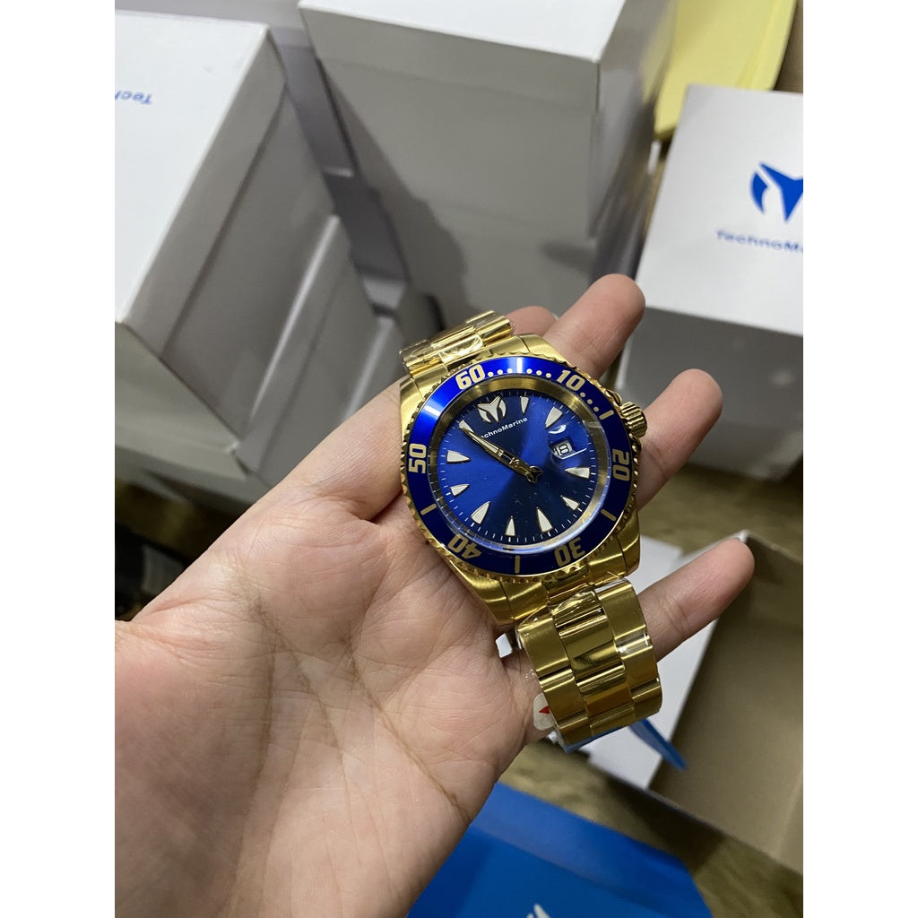 AUTHENTIC/ORIGINAL TechnoMarine Manta Sea Men's Watch - 42mm, Gold (TM-220102)