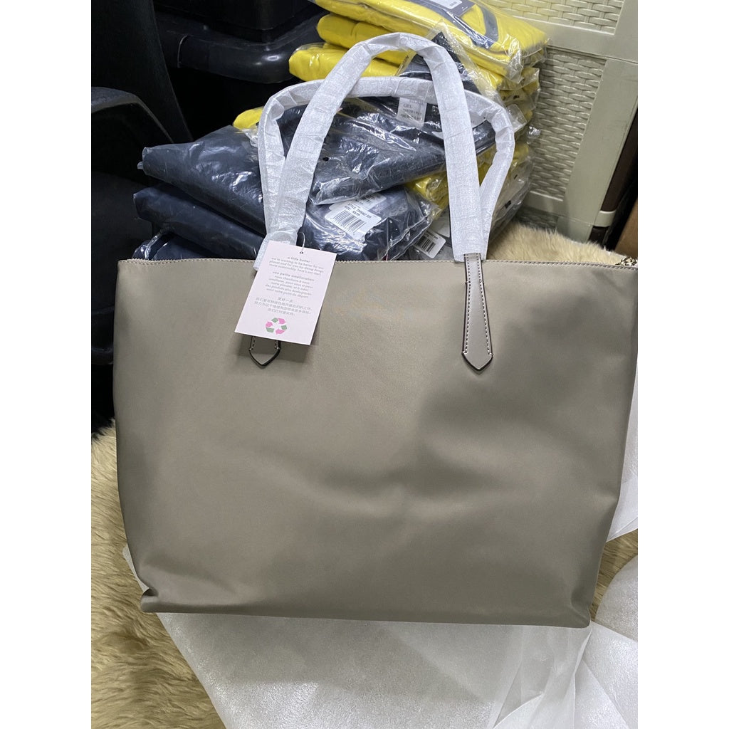 AUTHENTIC/ORIGINAL KateSpade KS Kitt Large Tote Nylon Bag in Brown/Taupe