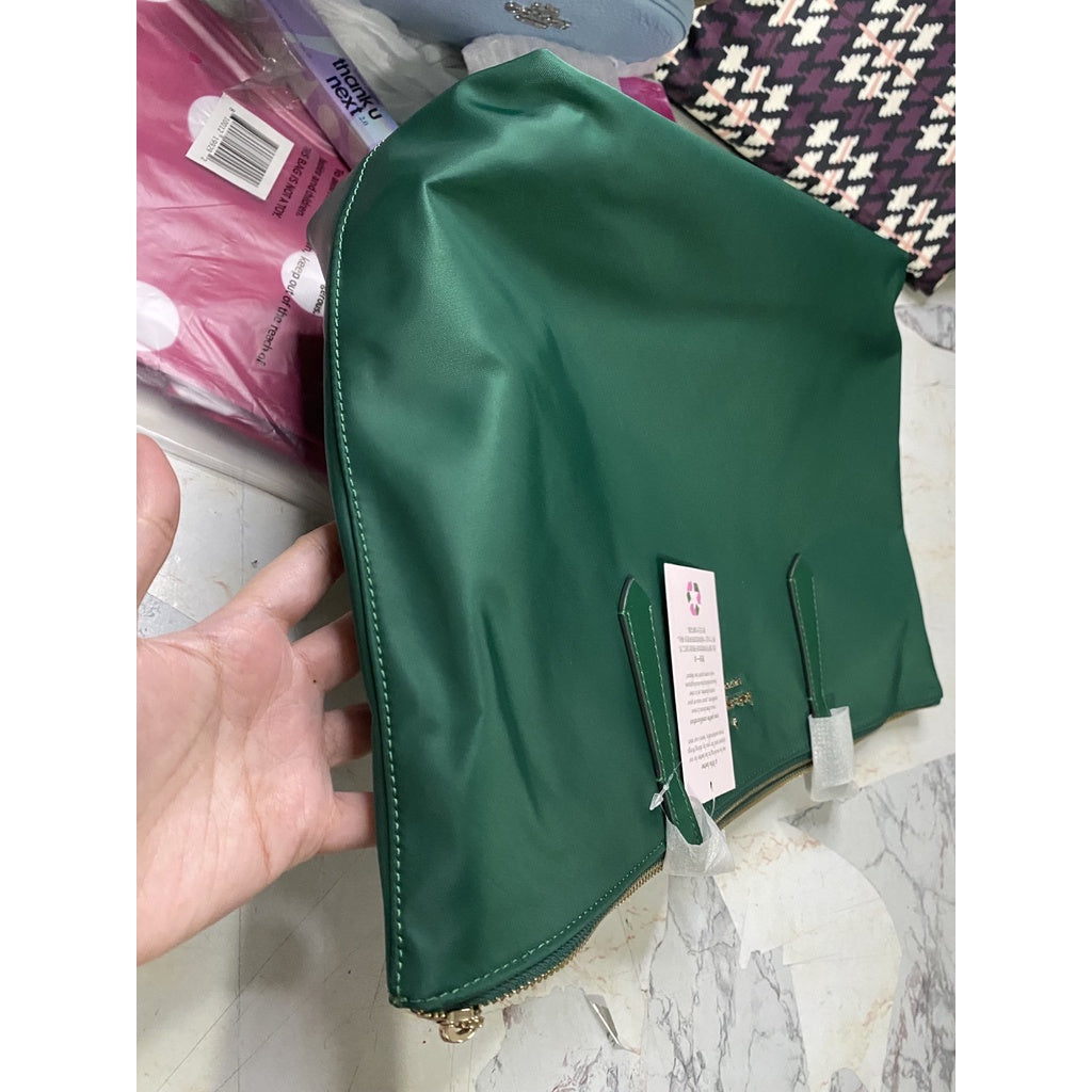 AUTHENTIC/ORIGINAL KateSpde KS Kitt Large Nylon Tote Bag in Deep Jade/Green