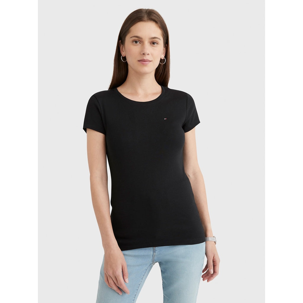 SALE! ❤️  Authentic/Original Tommy Hilfiger Essential Flag Logo Women T-Shirt BLACK